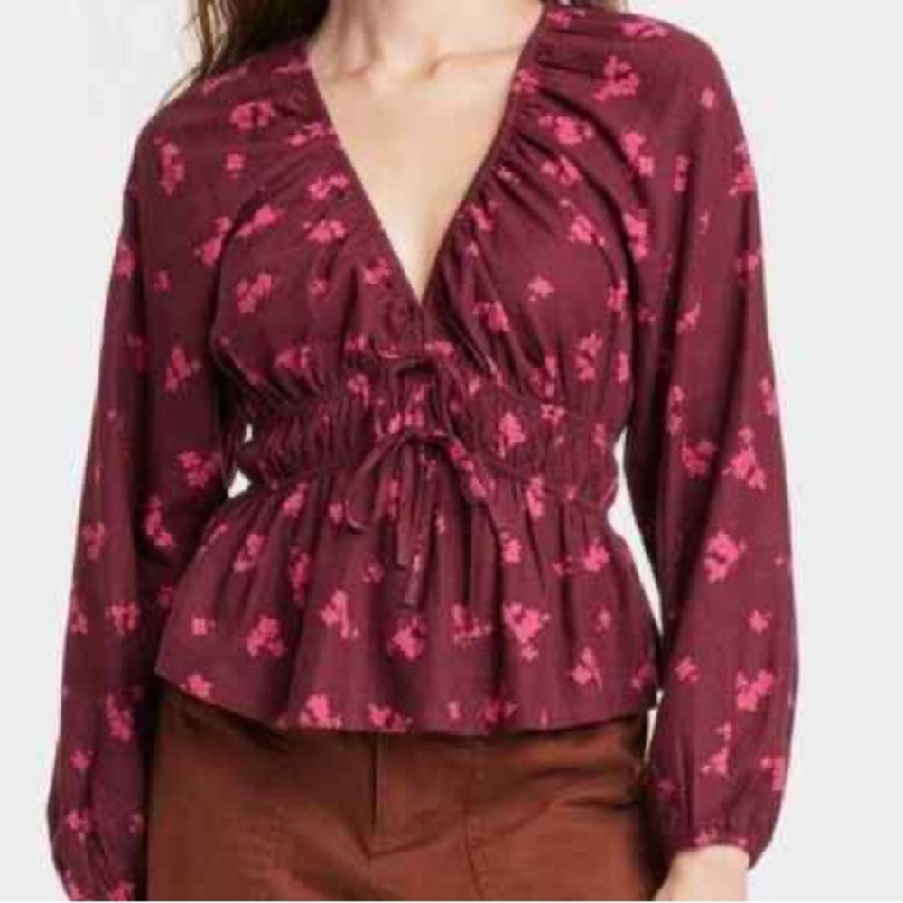 Floral Burgundy Top